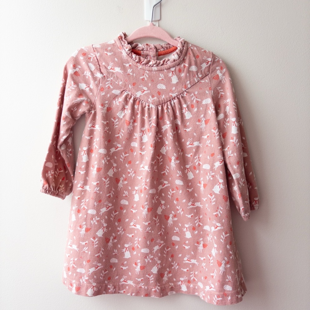 Baby Boden Rose Bunny Dress - 12-18m